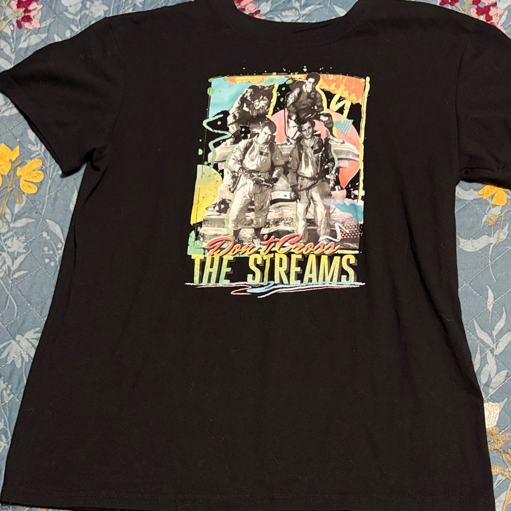 Black Graphic T-Shirt with Colorful Print